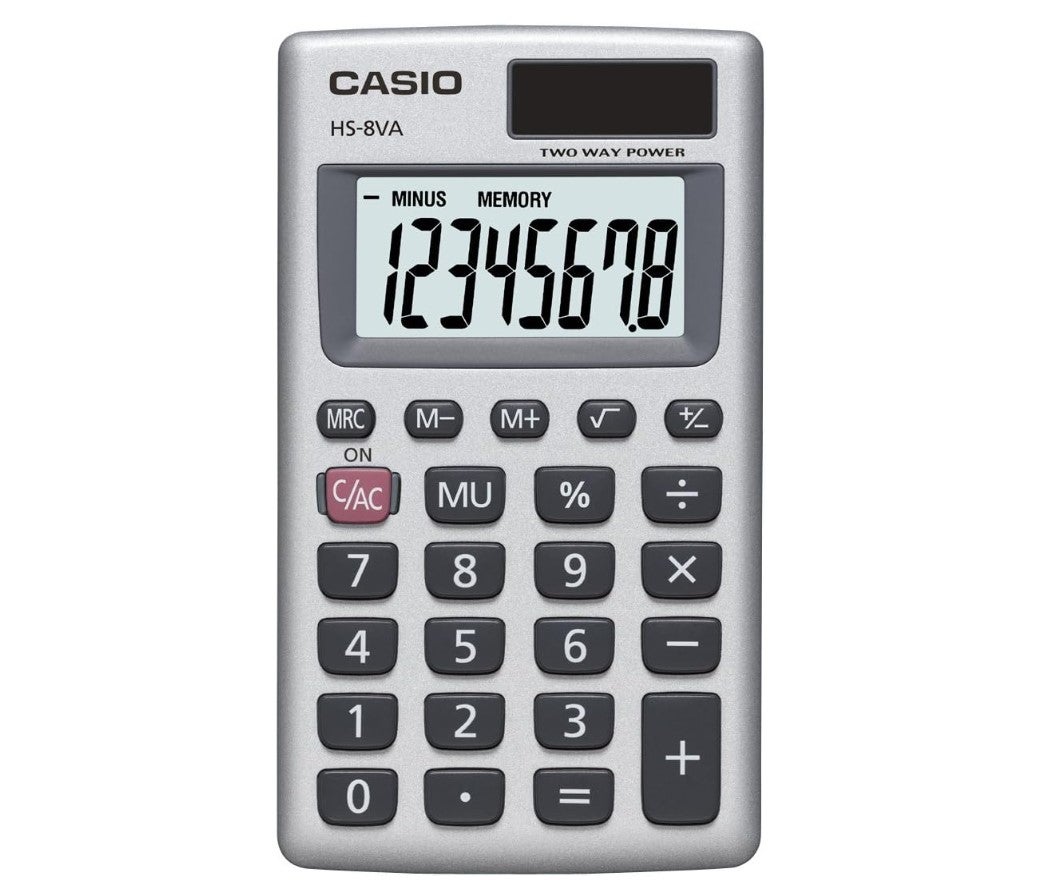 Calculator - Casio HS-8VA, Solar Powered Standard Function