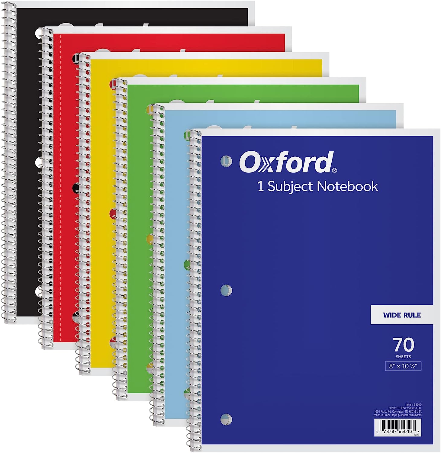 Oxford Spiral Notebook, 70 sheets