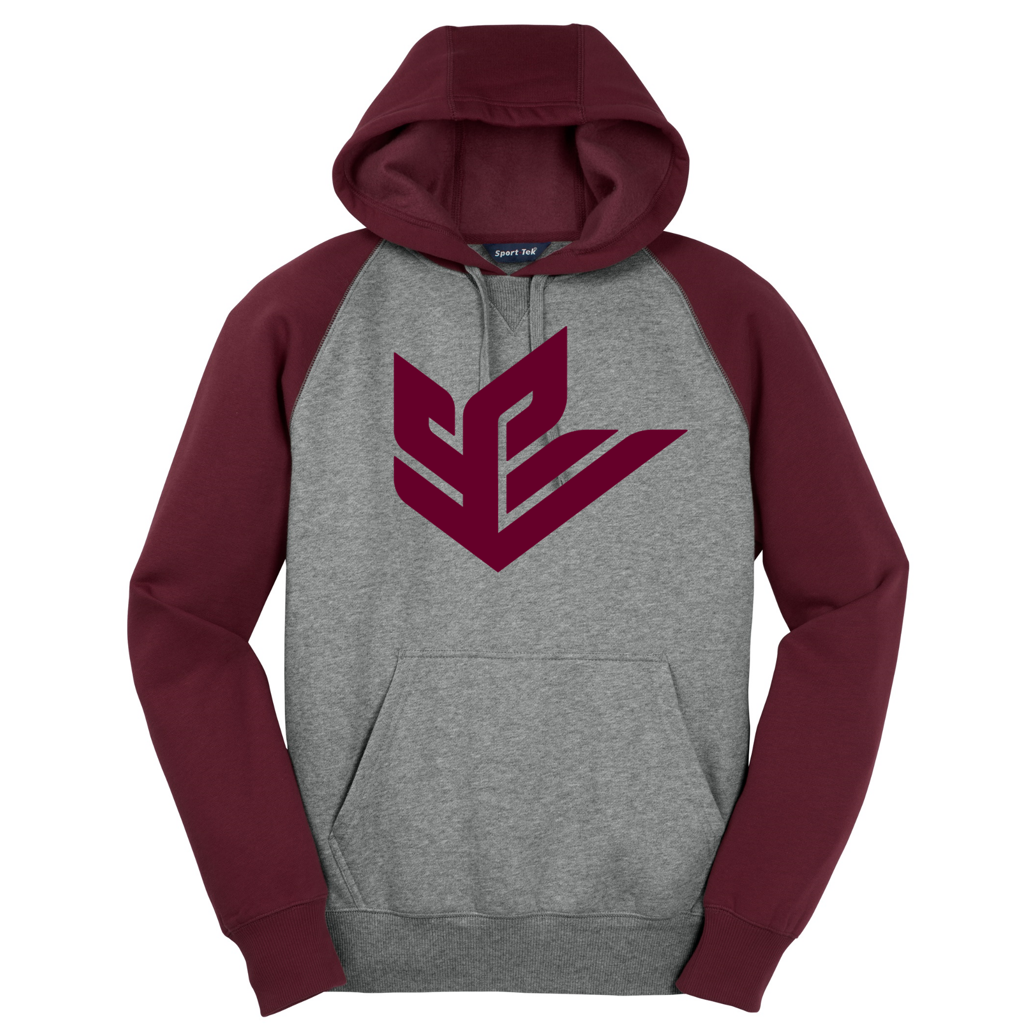 Hoodie - Flame Two-Tone Maroon/ Grey