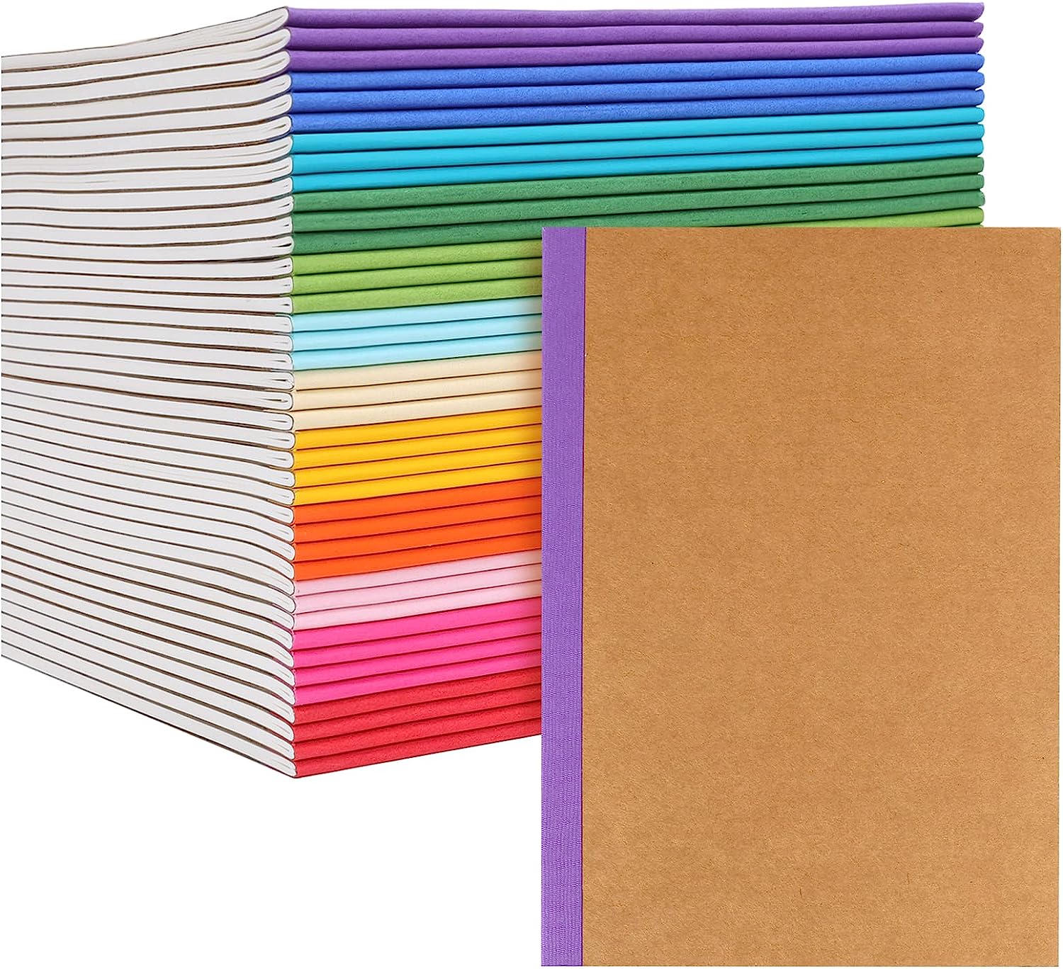A5 Kraft Composition Notebooks Lined Journal Various Colors