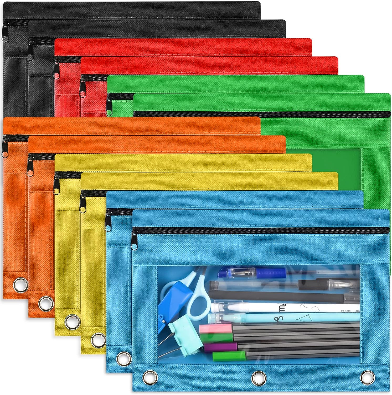 Pencil Pouch with Zipper, 3 Ring Binder Pouch
