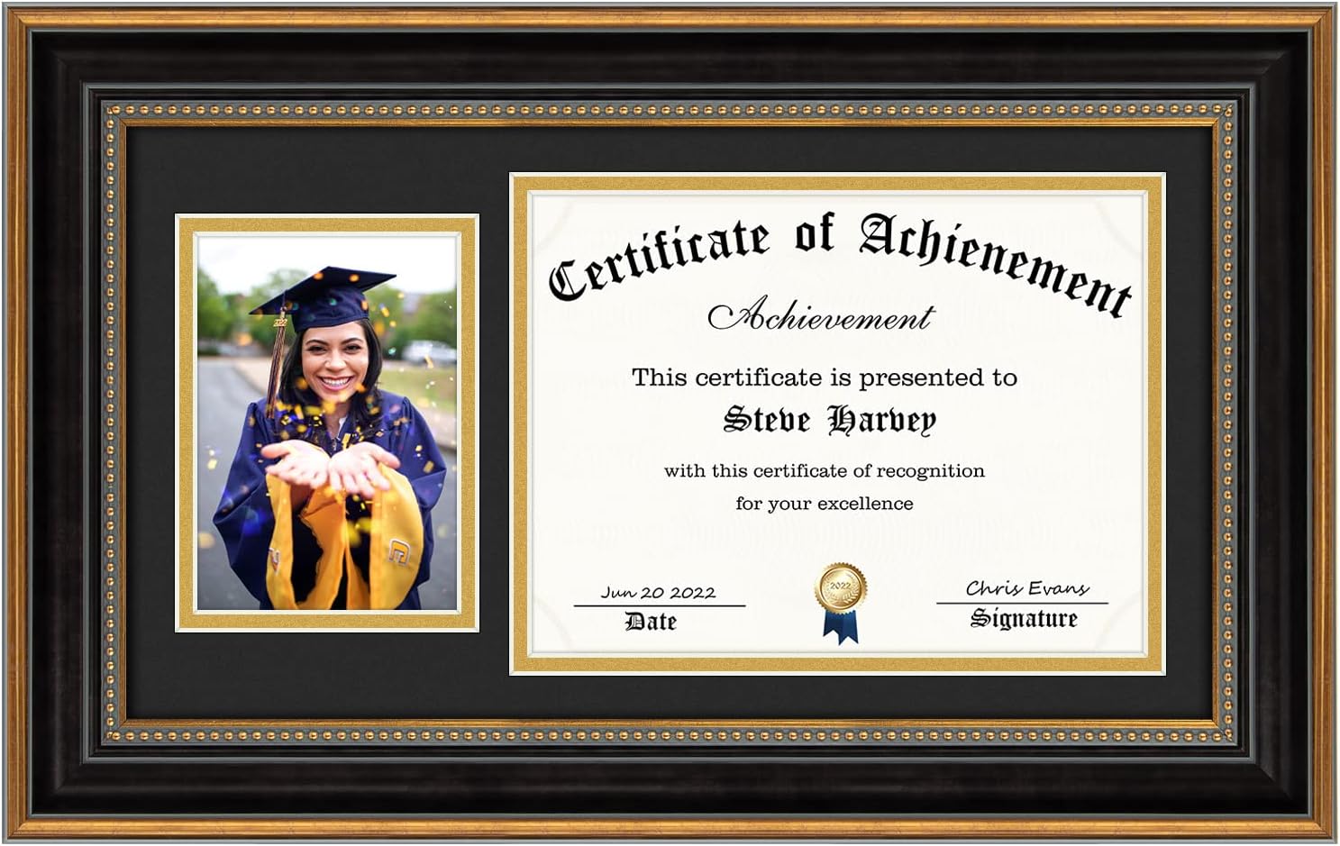 Diploma Frame - AUEAR, 11x19.5 Diploma Frame with Photo