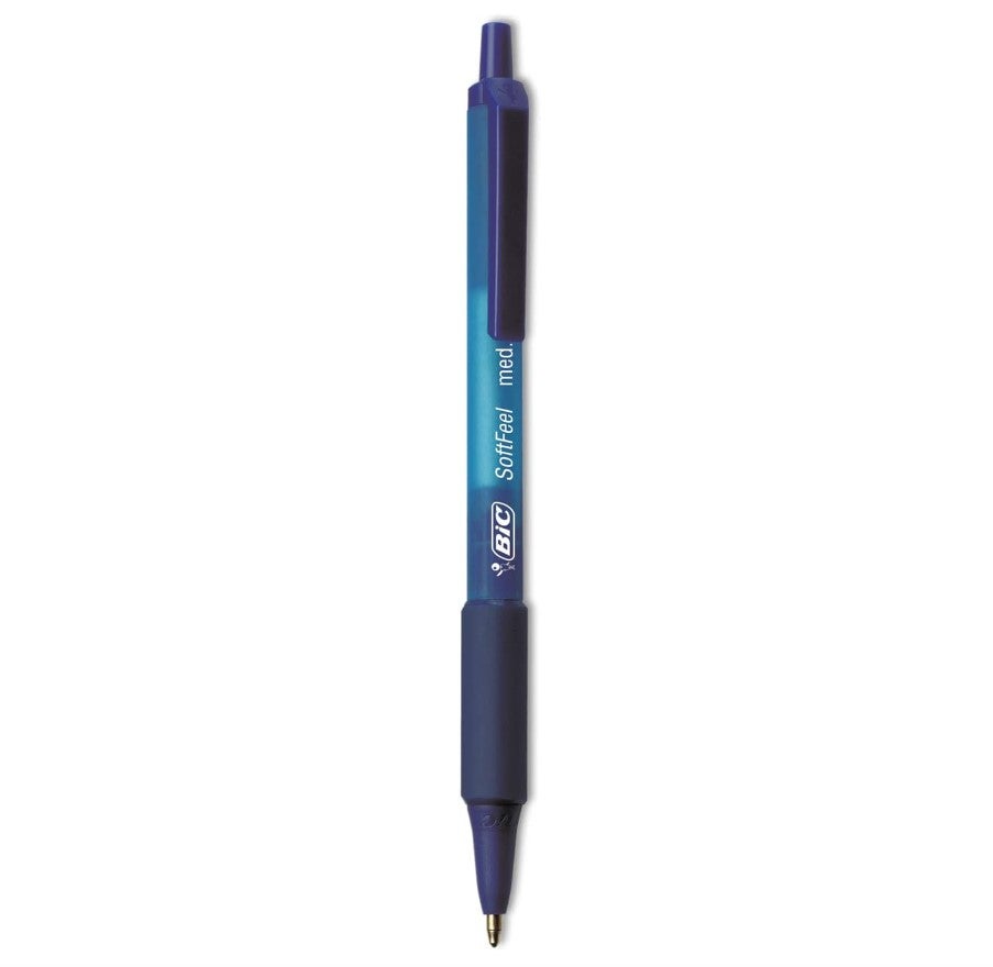 BIC Soft Feel Retractable Ballpoint Pens Black Blue Point (1.0 mm)