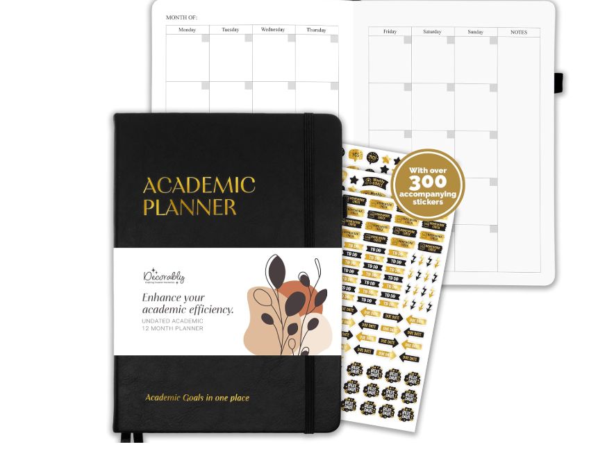 Decorably 12 Months Gold fold Academic Planner
